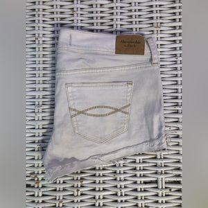 Abercrombie & Fitch White Jean Shorts